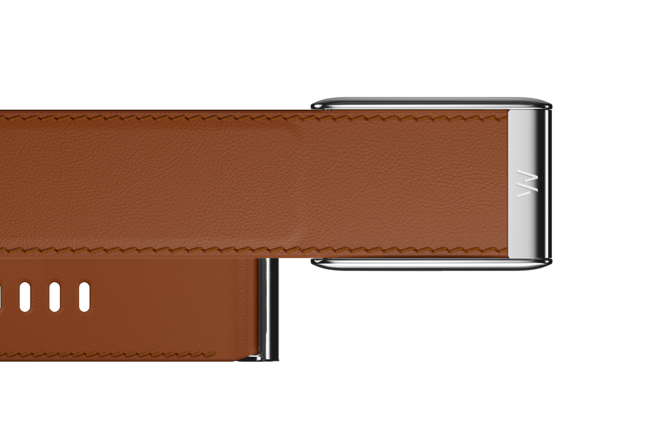 5.0 LeatherLuxe Straight Band Chestnut/Cream with Titanium - Image 2