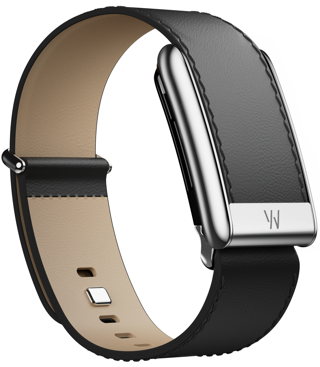 5.0 LeatherLuxe Straight Band Black/Cream with Titanium